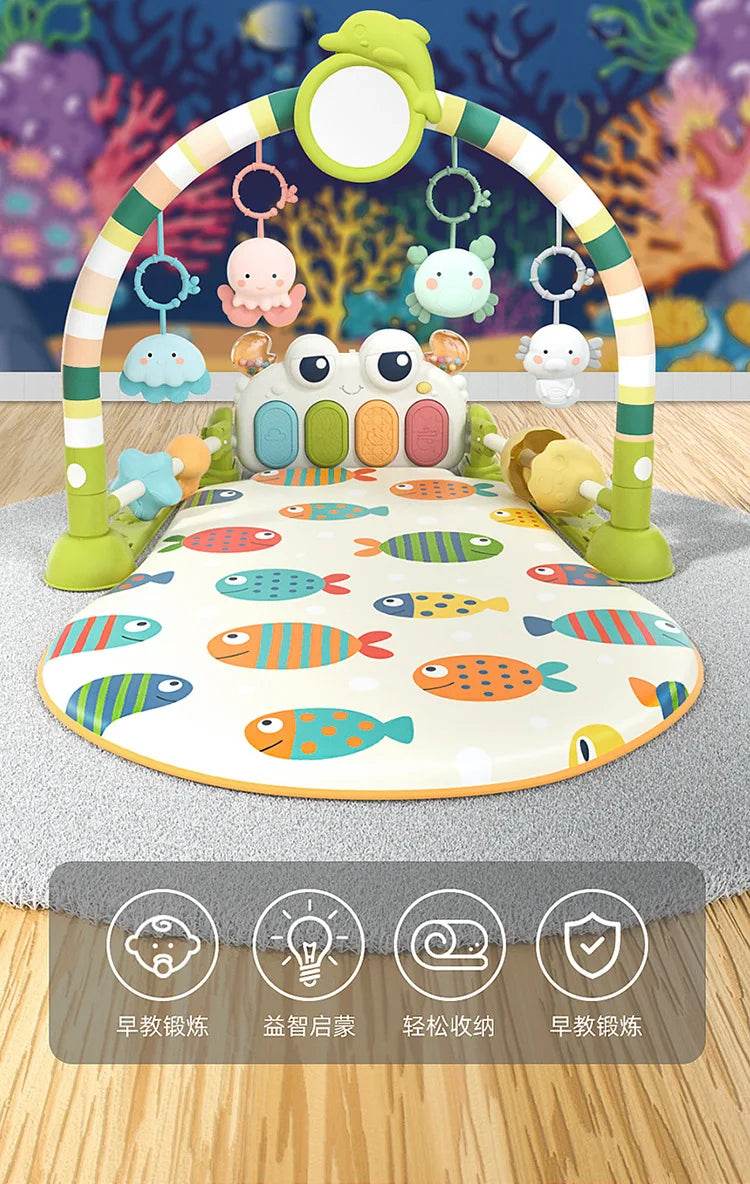 Baby Music Rack Play Mat Puzzle Carpet with Piano Keyboard Infant Playmat Gym Crawling Activity Rug Toys for 0-12 Months Gifts - ToylandEU