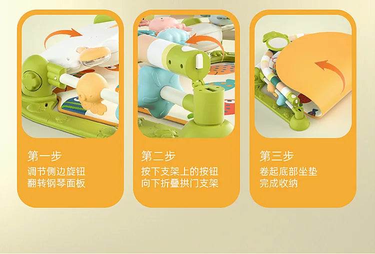 Baby Music Rack Play Mat Puzzle Carpet with Piano Keyboard Infant Playmat Gym Crawling Activity Rug Toys for 0-12 Months Gifts - ToylandEU