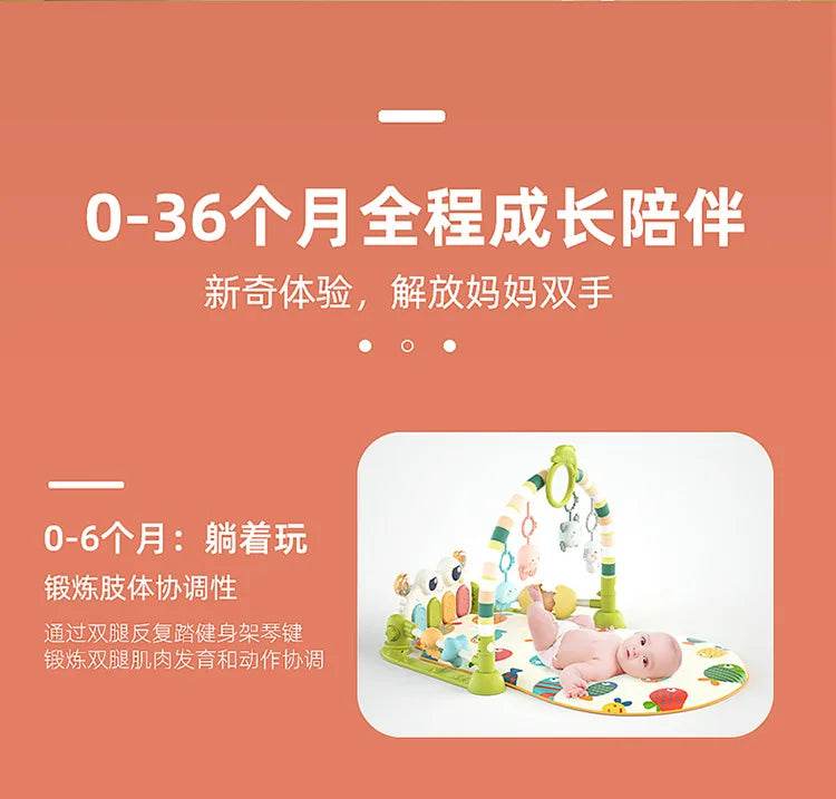 Baby Music Rack Play Mat Puzzle Carpet with Piano Keyboard Infant Playmat Gym Crawling Activity Rug Toys for 0-12 Months Gifts - ToylandEU