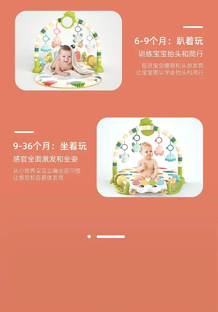 Baby Music Rack Play Mat Puzzle Carpet with Piano Keyboard Infant Playmat Gym Crawling Activity Rug Toys for 0-12 Months Gifts - ToylandEU