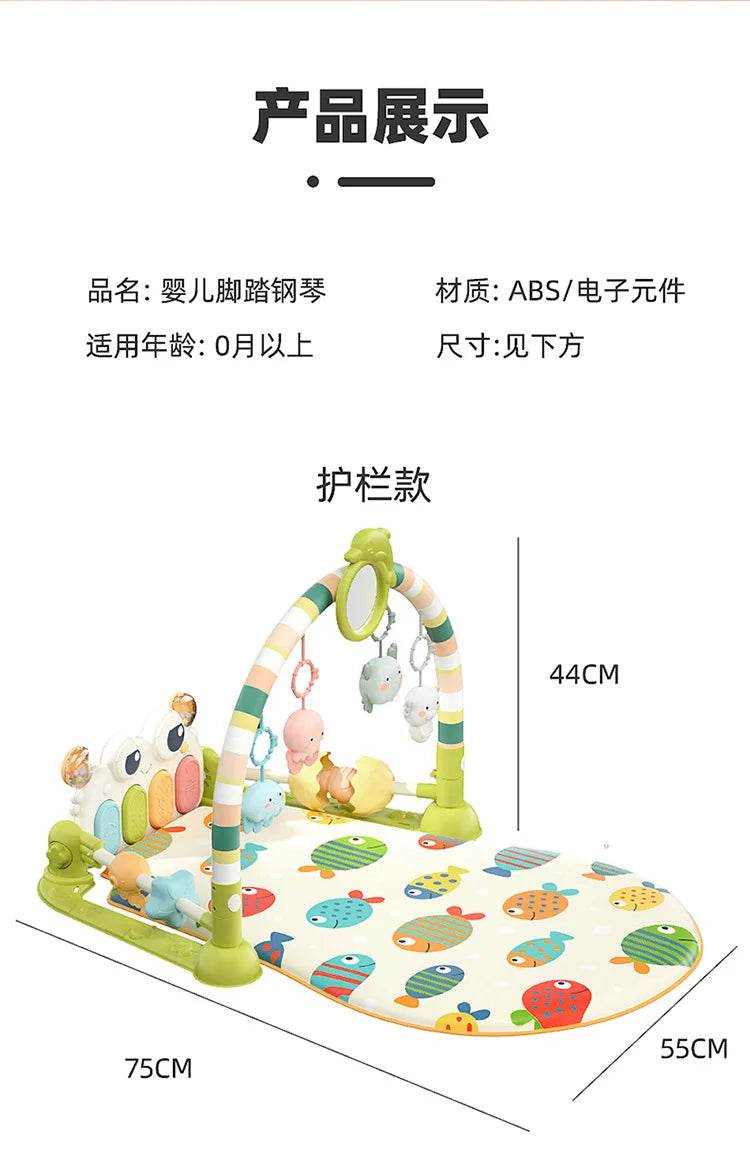 Baby Music Rack Play Mat Puzzle Carpet with Piano Keyboard Infant Playmat Gym Crawling Activity Rug Toys for 0-12 Months Gifts - ToylandEU