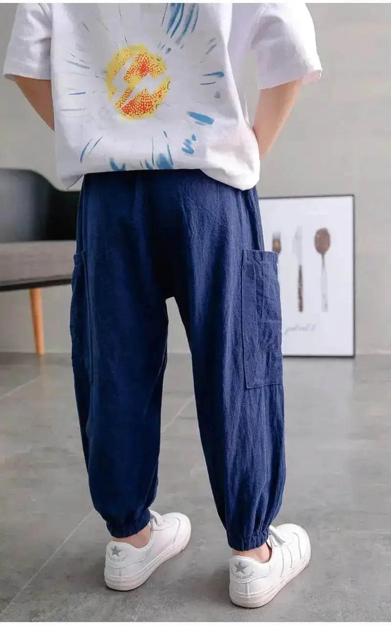  Baby Pants Boy Loose Harem Pants Cotton and Linen Style -  ToylandEU™