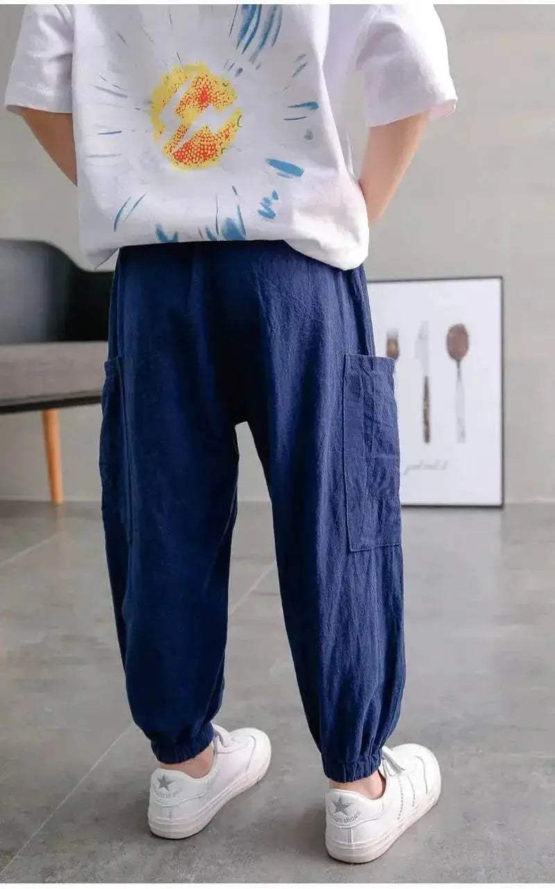 Baby Pants Boy Loose Harem Pants Cotton and Linen Style - ToylandEU
