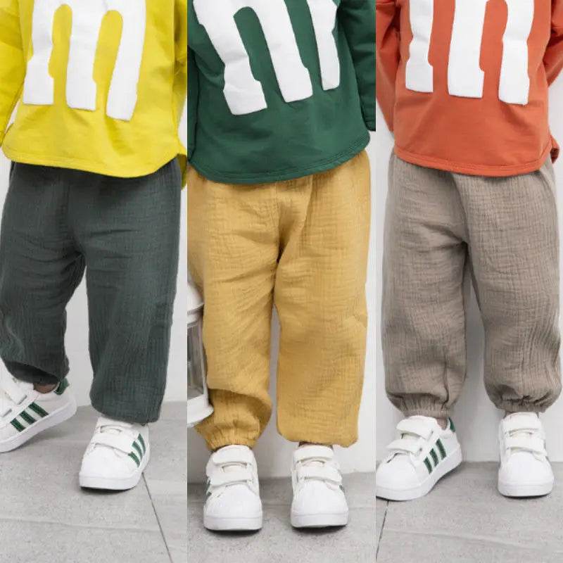 Baby Pants Toddler Girls Boys Cotton Line Loose Bloomers Trousers - ToylandEU