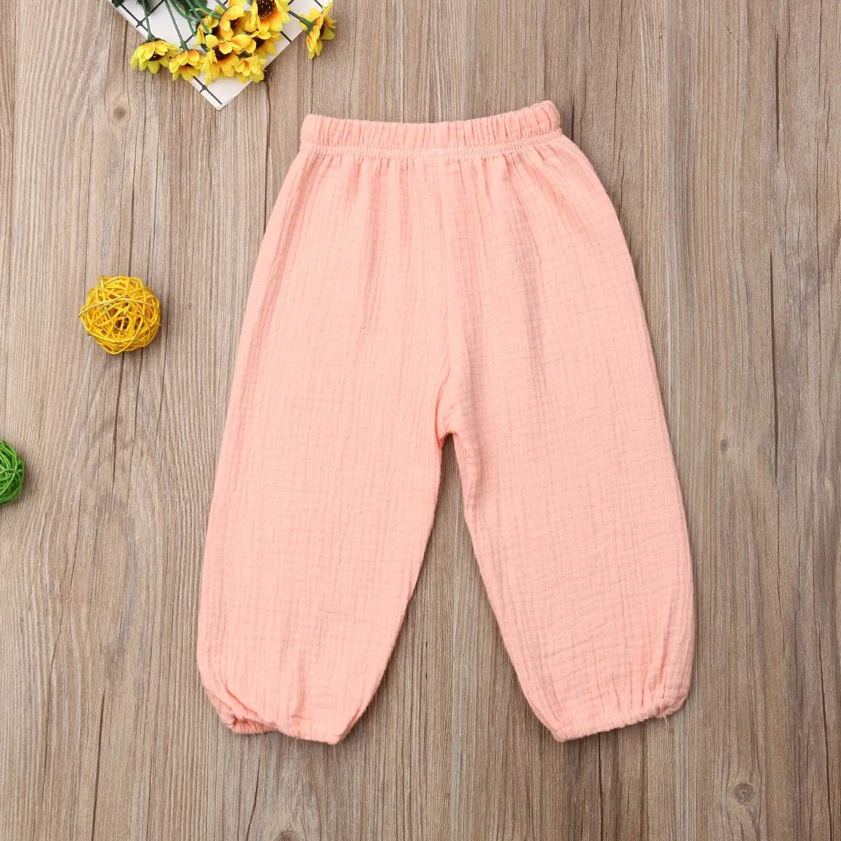 Baby Pants Toddler Girls Boys Cotton Line Loose Bloomers Trousers - ToylandEU