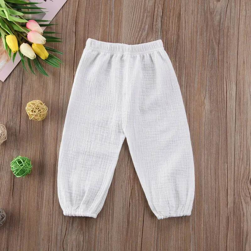 Baby Pants Toddler Girls Boys Cotton Line Loose Bloomers Trousers - ToylandEU