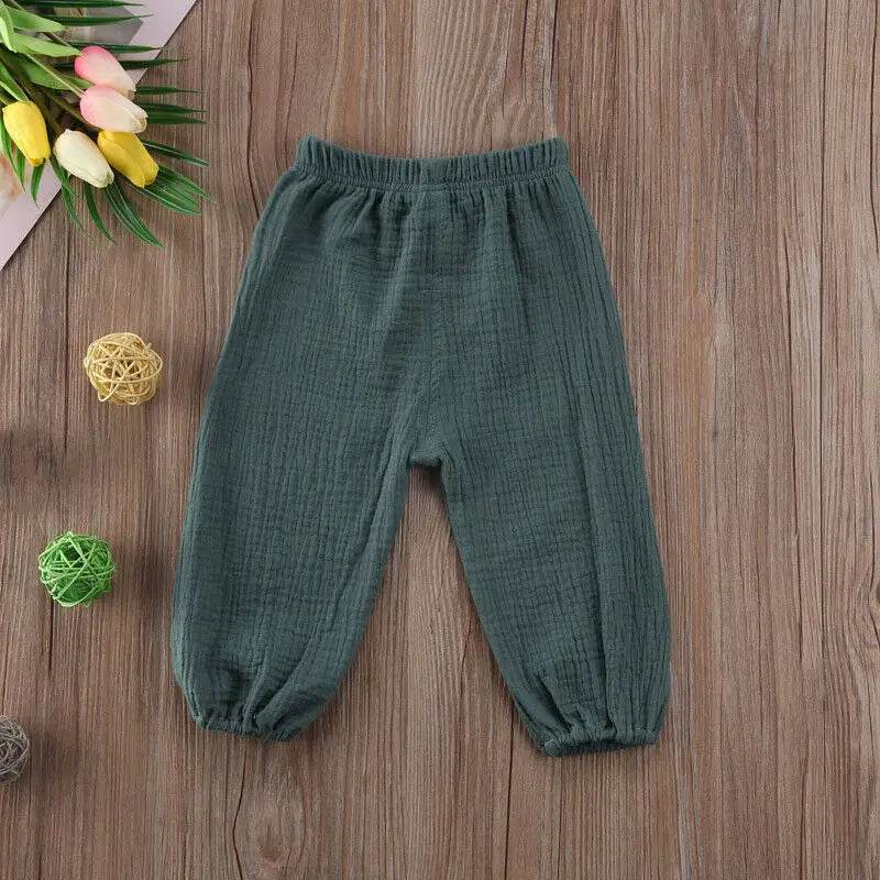 Baby Pants Toddler Girls Boys Cotton Line Loose Bloomers Trousers - ToylandEU