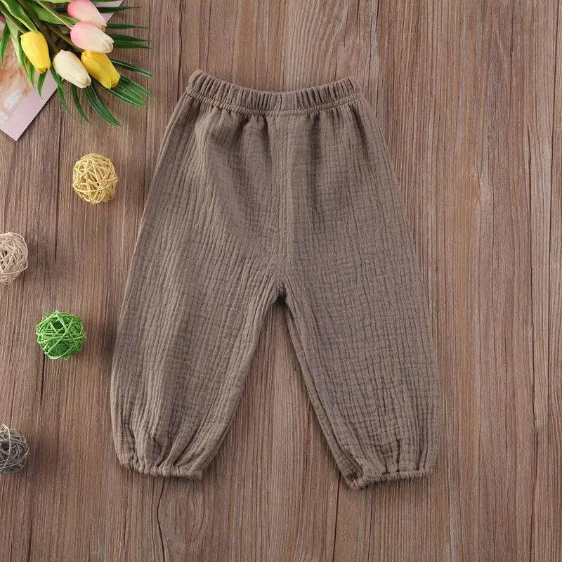 Baby Pants Toddler Girls Boys Cotton Line Loose Bloomers Trousers - ToylandEU