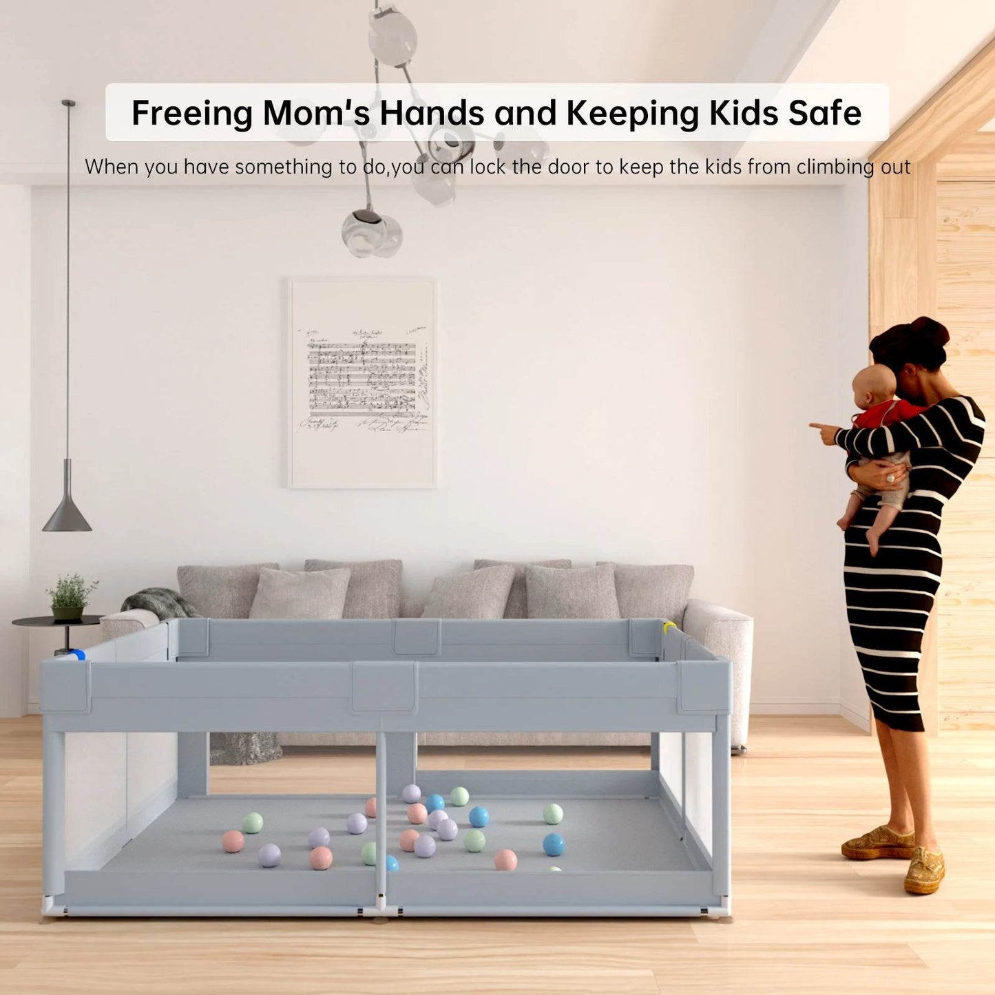 Baby Playpen For Kids and Toddlers 70X47 Breathable Mesh - ToylandEU