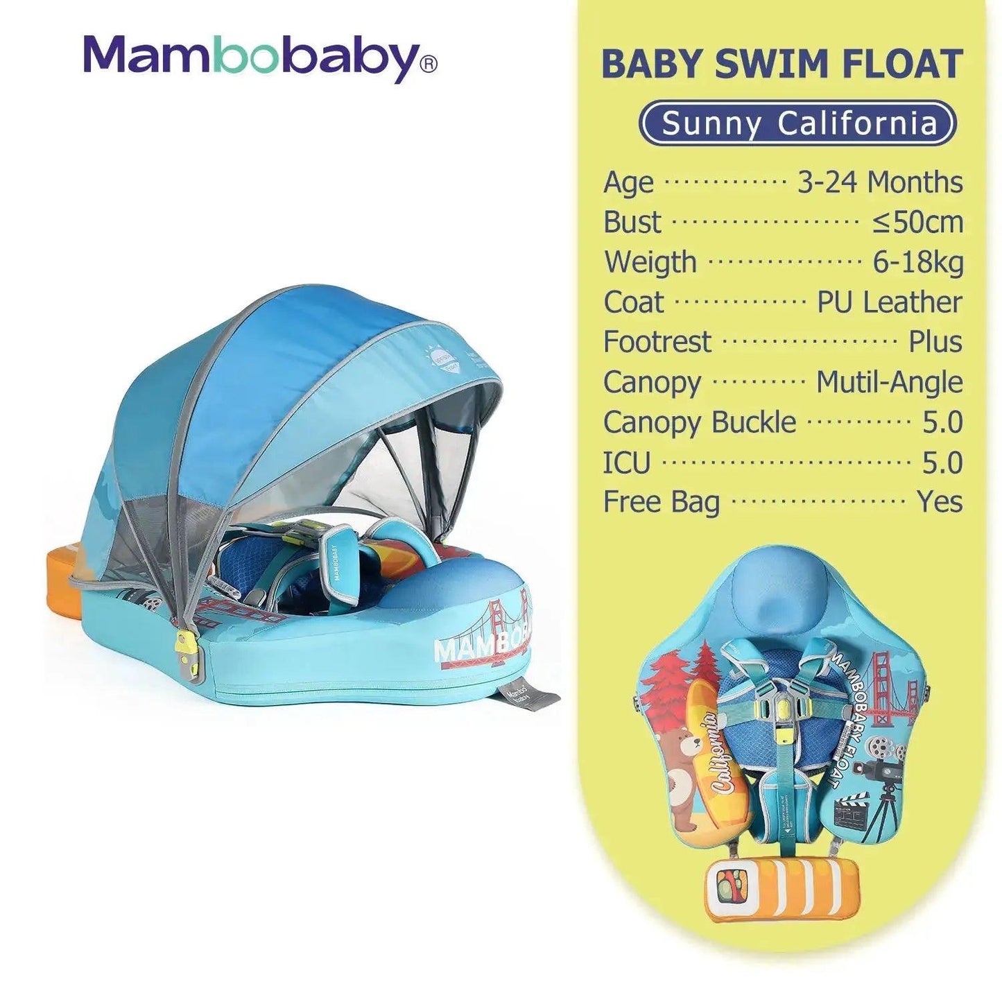  Baby Pool Float No Inflation With Removable Canopy -  ToylandEU™