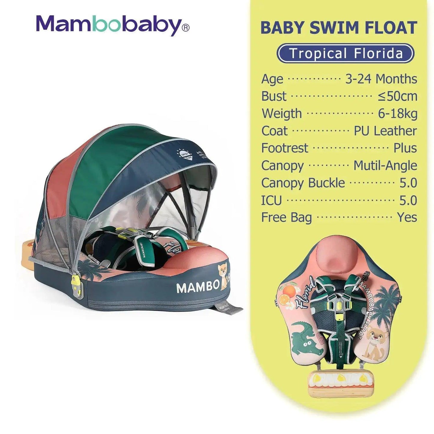  Baby Pool Float No Inflation With Removable Canopy -  ToylandEU™