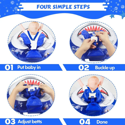  Baby Pool Float Shark Ring Head Support Anti Slip -  ToylandEU™