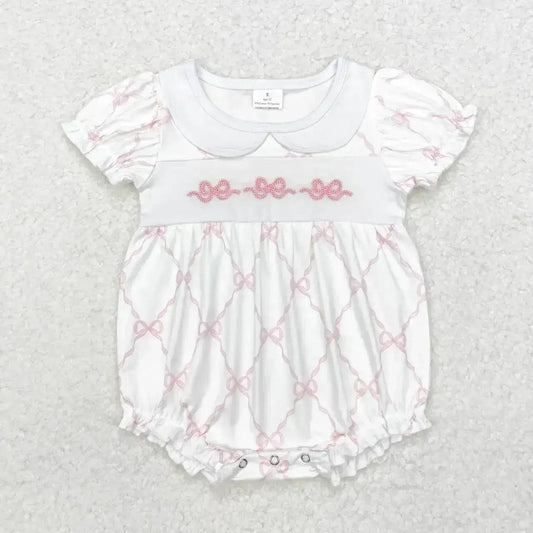  Baby Romper Girls Cotton Comfort Pink Bow Embroidery -  ToylandEU™