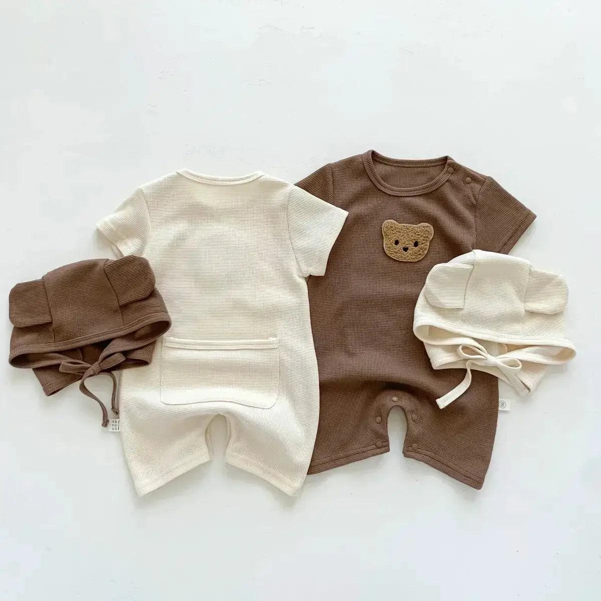  Cotton Baby Romper Set With Hat Unisex Summer Comfort -  ToylandEU™