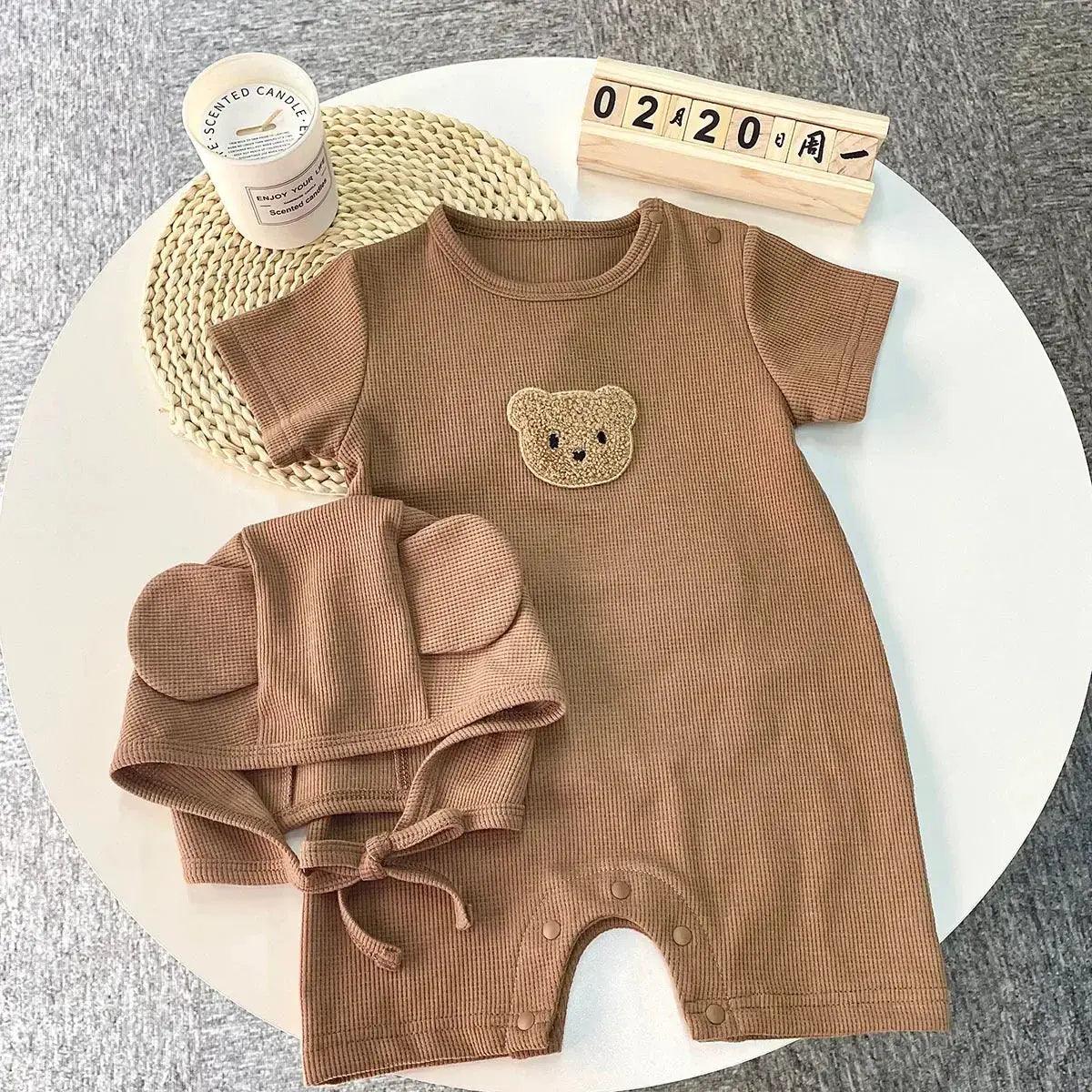  Cotton Baby Romper Set With Hat Unisex Summer Comfort -  ToylandEU™