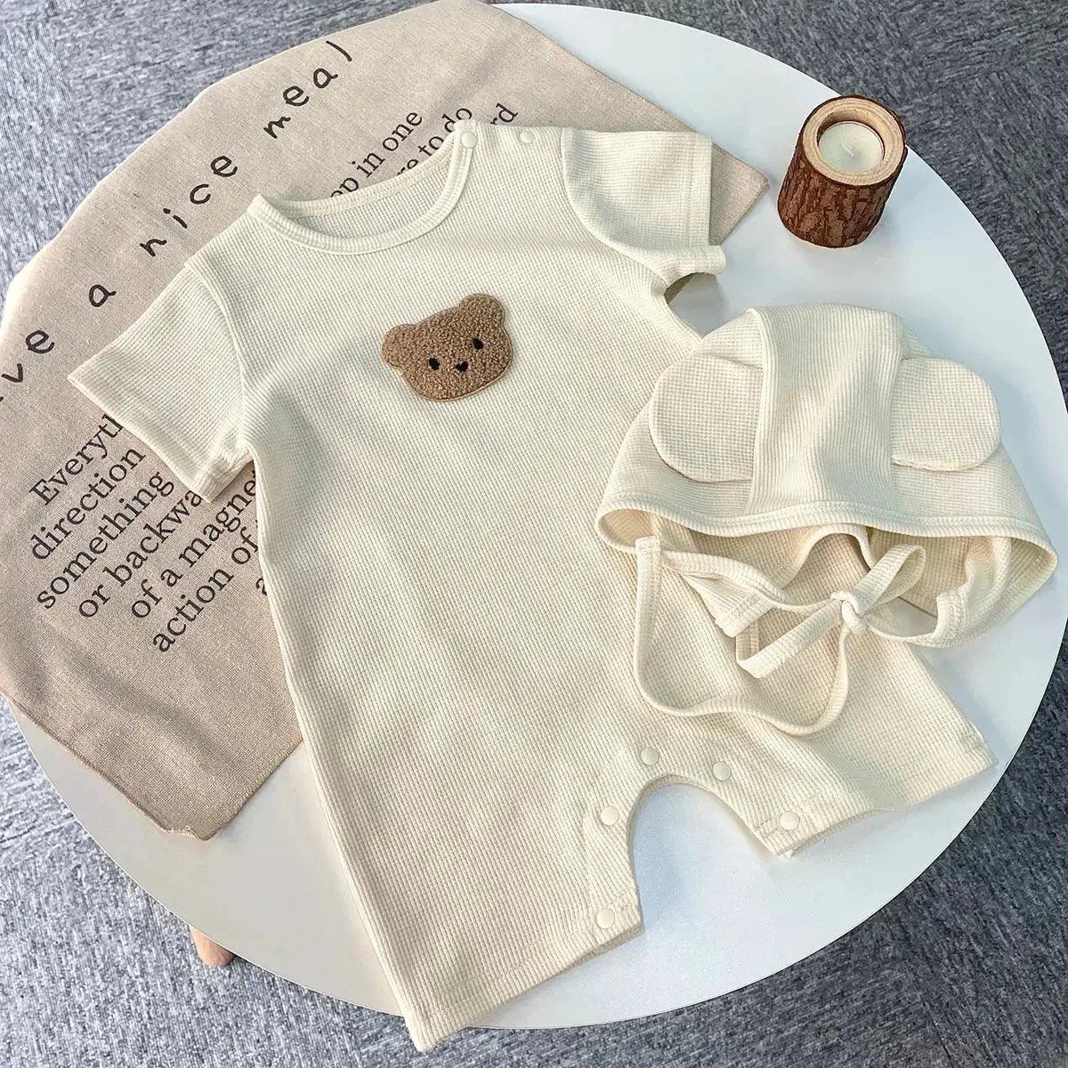  Cotton Baby Romper Set With Hat Unisex Summer Comfort -  ToylandEU™
