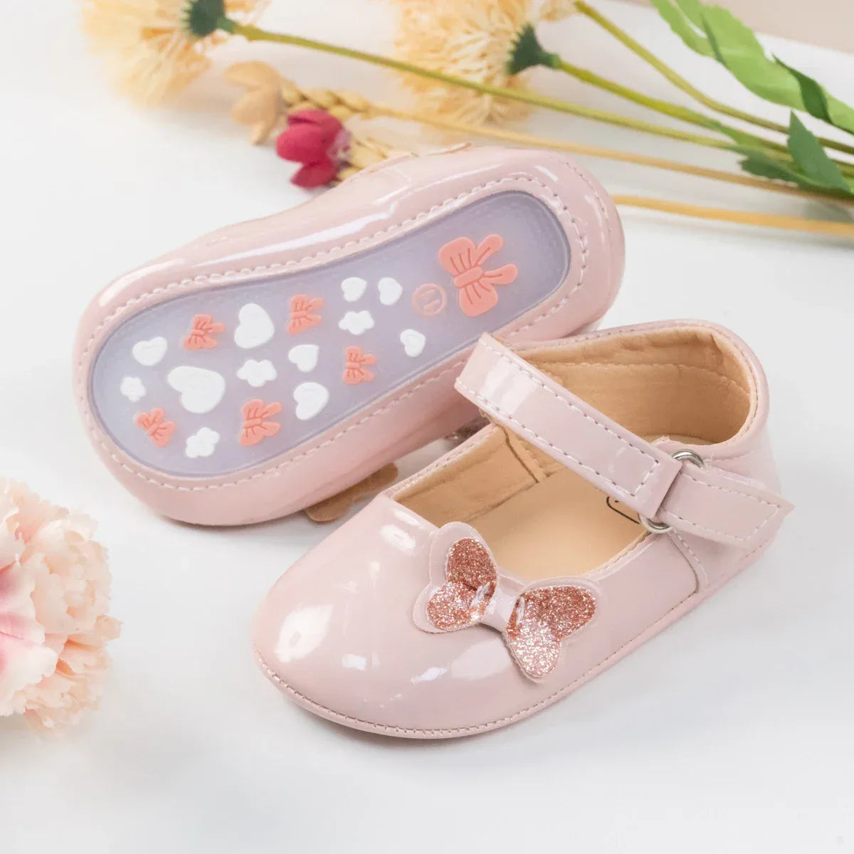 Baby Shoes For Girls First Walker Anti Slip Rubber Sole - ToylandEU