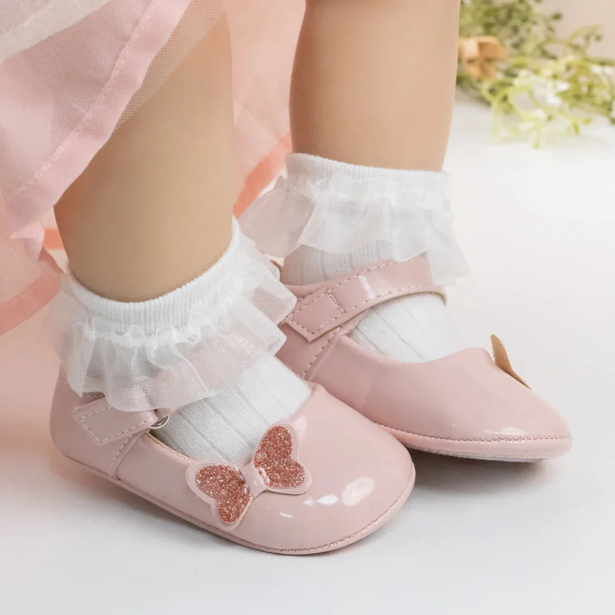 Baby Shoes For Girls First Walker Anti Slip Rubber Sole - ToylandEU