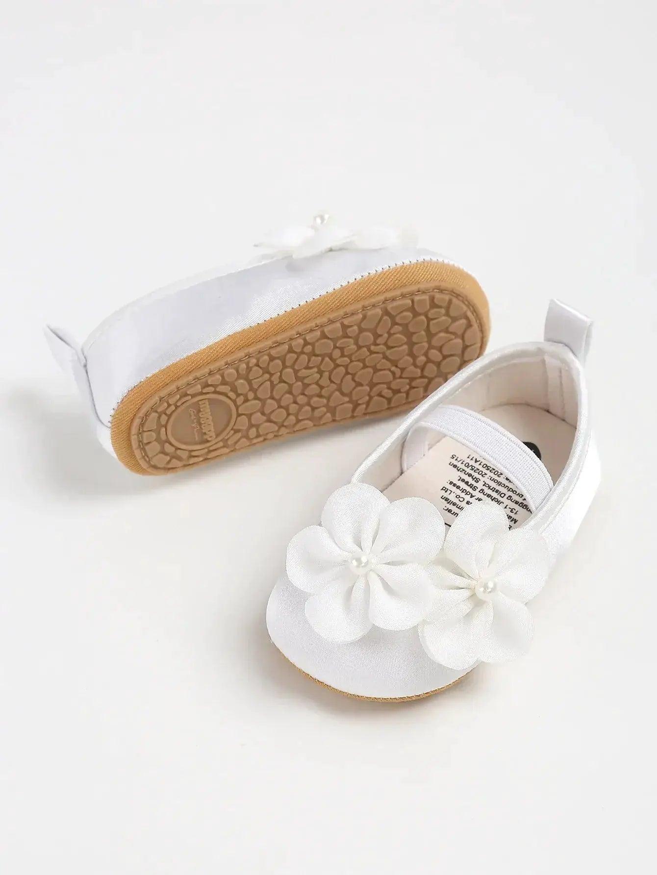  Soft Sole Baby Shoes First Walkers With Pearl Flower -  ToylandEU™