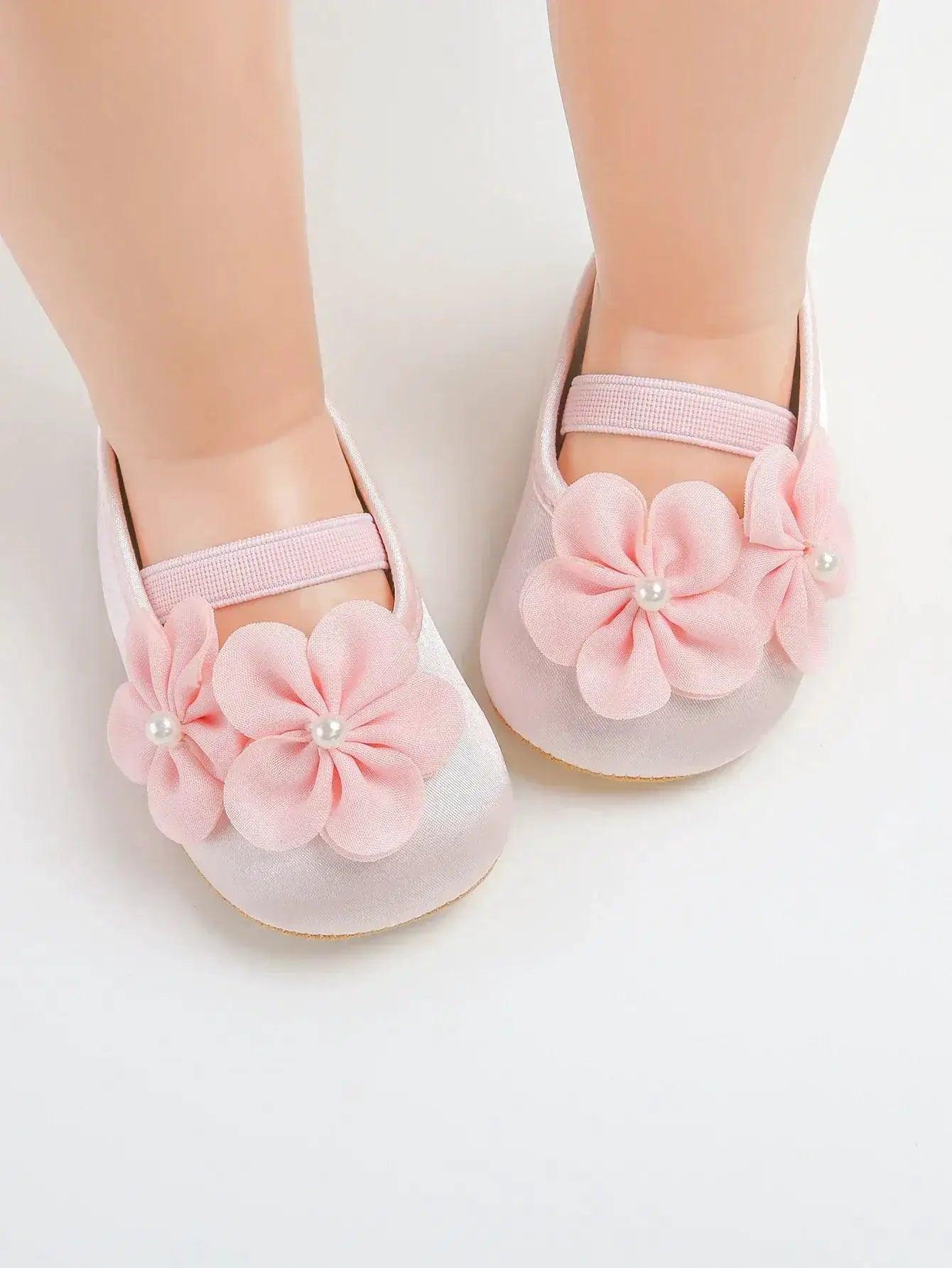  Soft Sole Baby Shoes First Walkers With Pearl Flower -  ToylandEU™