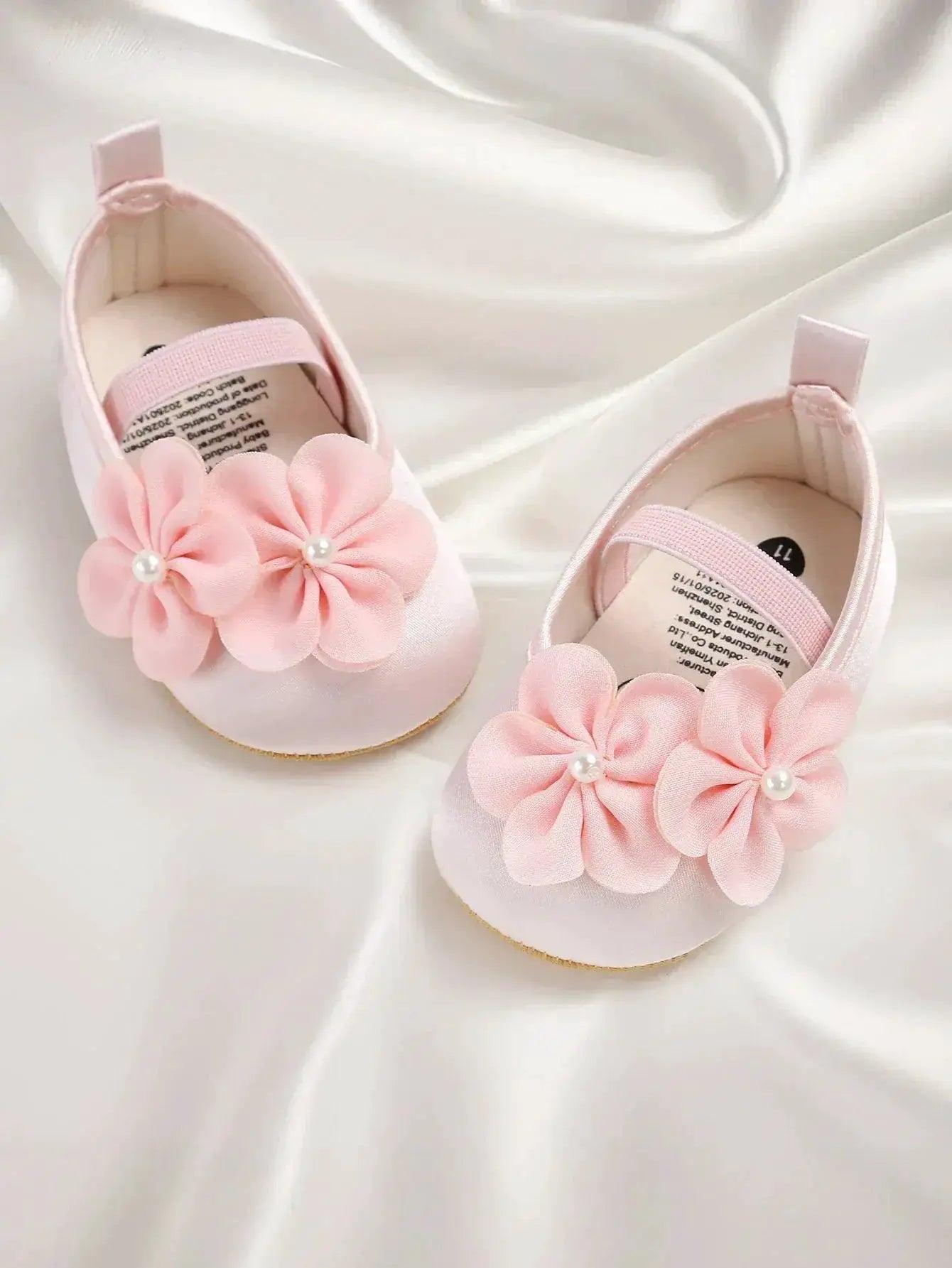  Soft Sole Baby Shoes First Walkers With Pearl Flower -  ToylandEU™