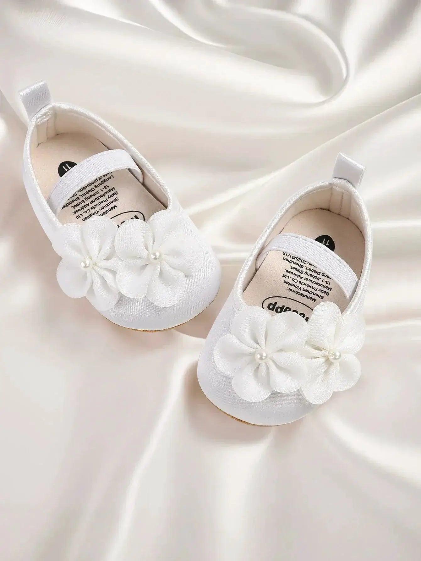  Soft Sole Baby Shoes First Walkers With Pearl Flower -  ToylandEU™
