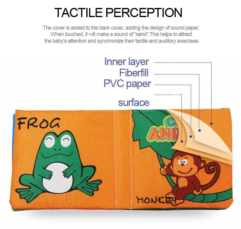 Baby Soft Cloth Book 0-36M Early Learning Toy Parent-Child Interactive Montessori Puppet for Kids - ToylandEU