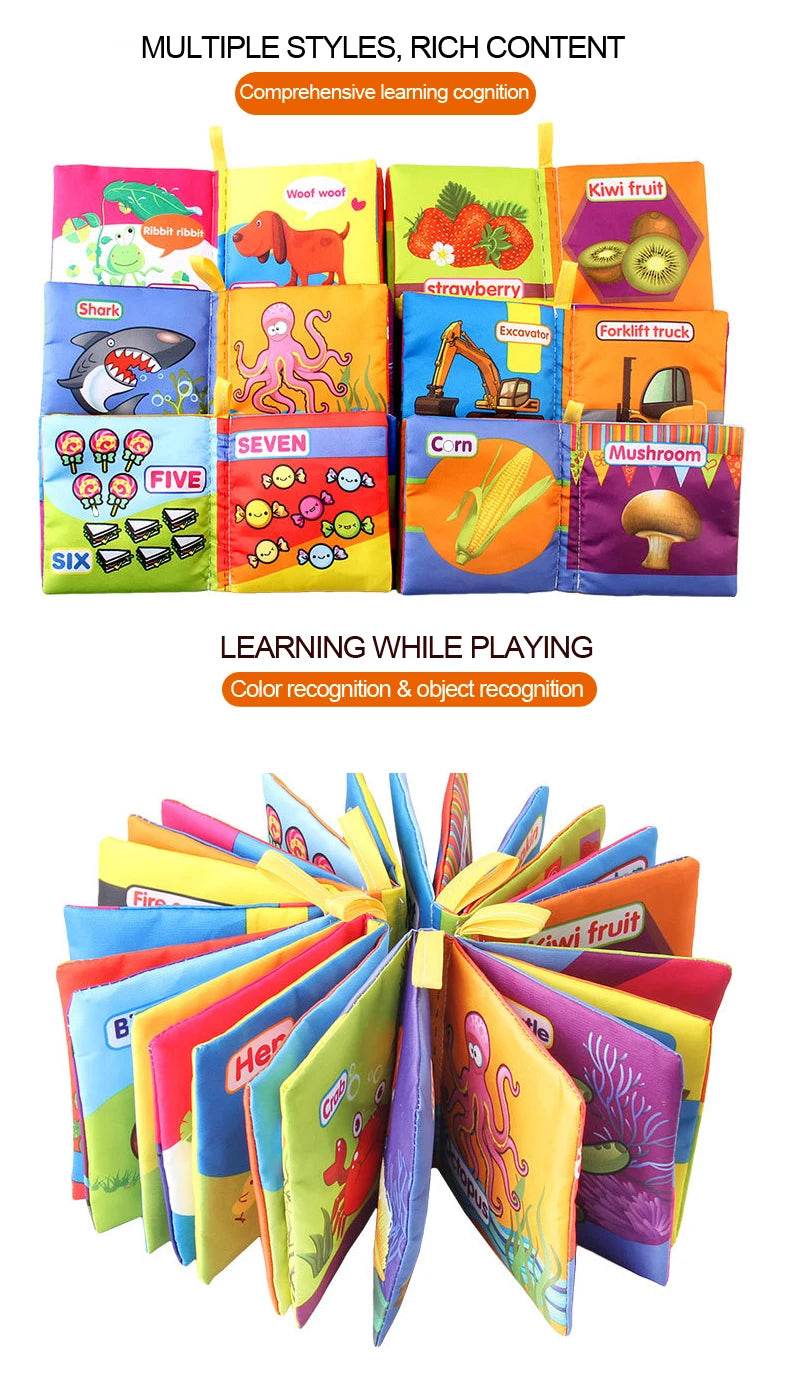 Baby Soft Cloth Book 0-36M Early Learning Toy Parent-Child Interactive Montessori Puppet for Kids - ToylandEU