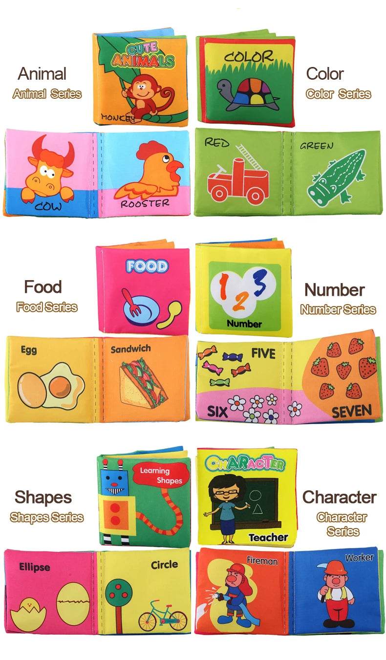 Baby Soft Cloth Book 0-36M Early Learning Toy Parent-Child Interactive Montessori Puppet for Kids - ToylandEU