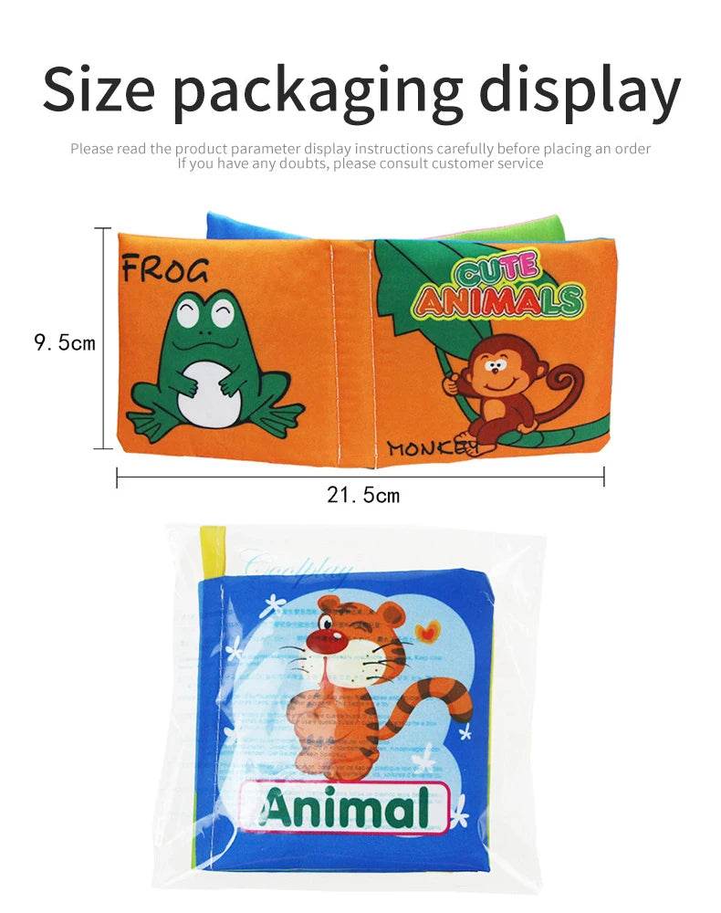 Baby Soft Cloth Book 0-36M Early Learning Toy Parent-Child Interactive Montessori Puppet for Kids - ToylandEU