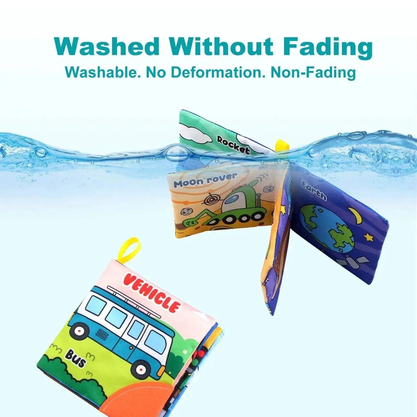  Baby Soft Cloth Books Baby Intelligence Development Learning Book with Teether Rustle Sound Cognition Educational Toys for Baby -  ToylandEU™