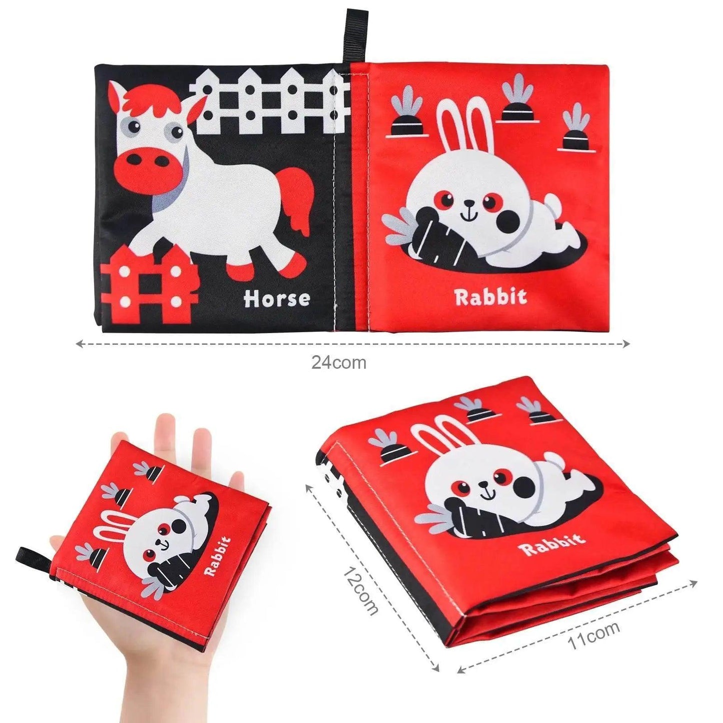  Baby Soft Cloth Books Baby Intelligence Development Learning Book with Teether Rustle Sound Cognition Educational Toys for Baby -  ToylandEU™