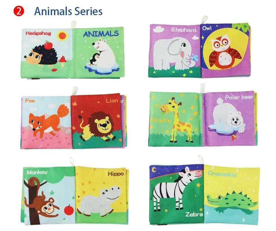  Baby Soft Cloth Books Baby Intelligence Development Learning Book with Teether Rustle Sound Cognition Educational Toys for Baby -  ToylandEU™