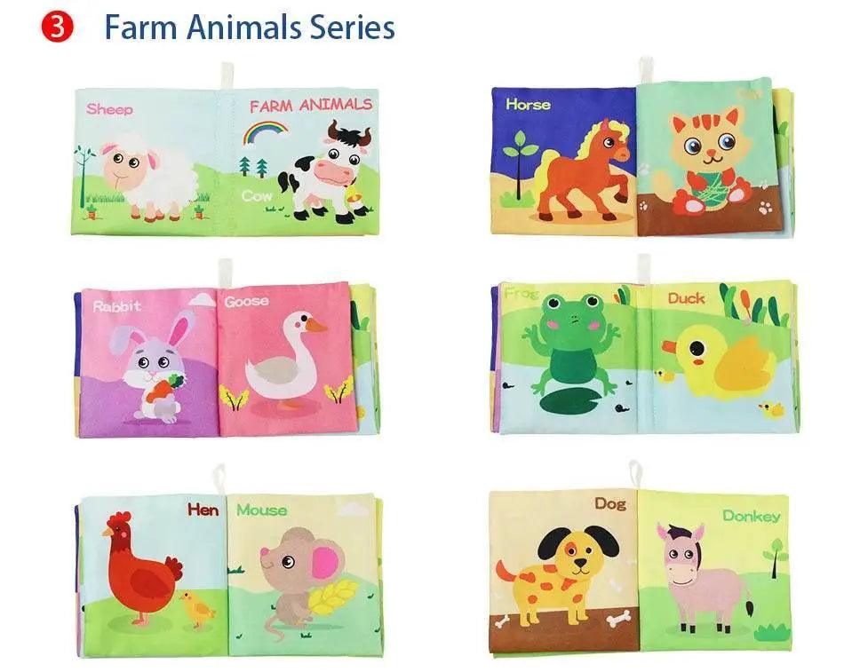  Baby Soft Cloth Books Baby Intelligence Development Learning Book with Teether Rustle Sound Cognition Educational Toys for Baby -  ToylandEU™