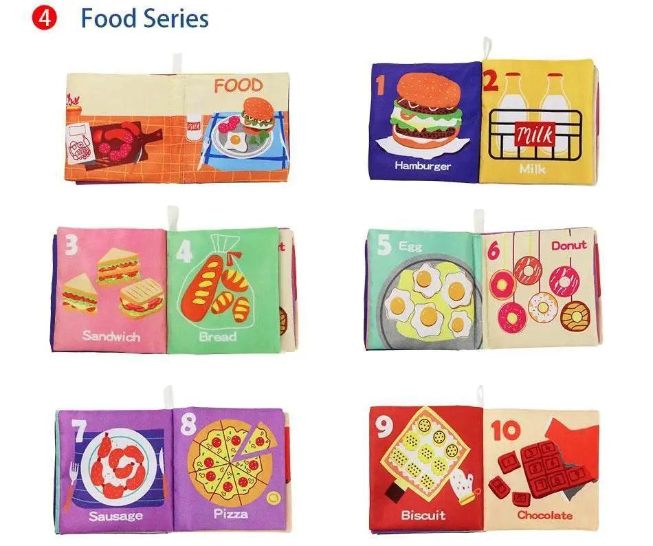  Baby Soft Cloth Books Baby Intelligence Development Learning Book with Teether Rustle Sound Cognition Educational Toys for Baby -  ToylandEU™