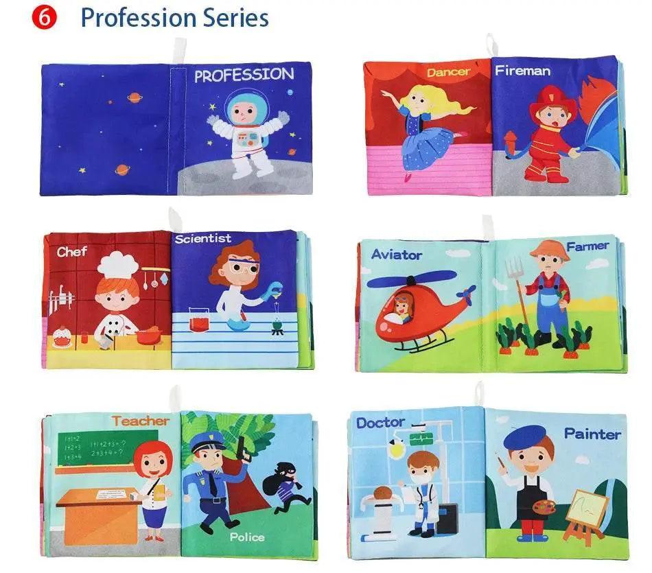 Baby Soft Cloth Books Baby Intelligence Development Learning Book with Teether Rustle Sound Cognition Educational Toys for Baby -  ToylandEU™