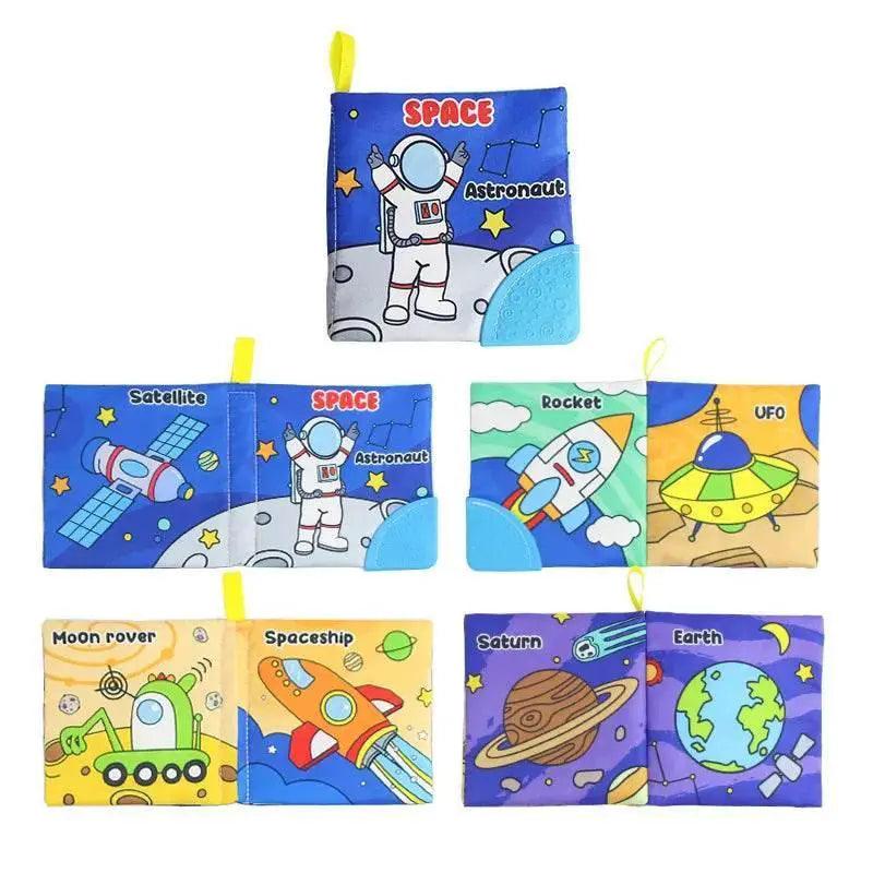  Baby Soft Cloth Books Baby Intelligence Development Learning Book with Teether Rustle Sound Cognition Educational Toys for Baby -  ToylandEU™