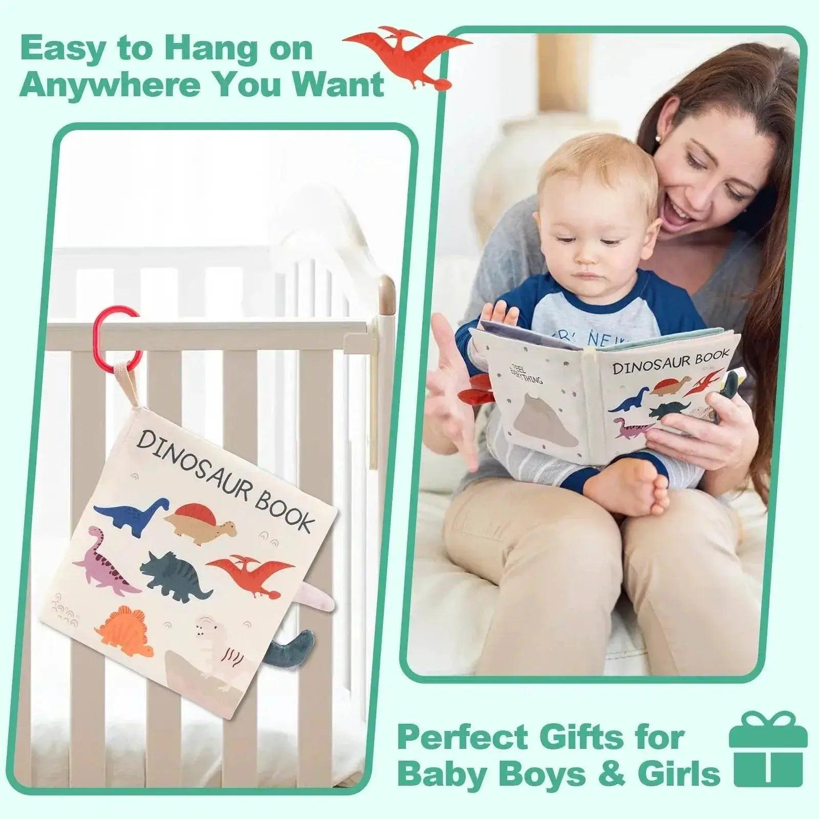  Baby Soft Cloth Dinosaur Book 17x16cm Interactive Sensory Montessori Toy For 0-36 Months -  ToylandEU™