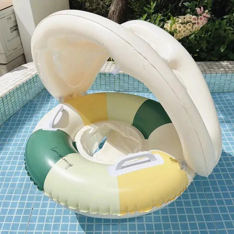  Baby Swim Float With Adjustable Sun Canopy For Comfort -  ToylandEU™