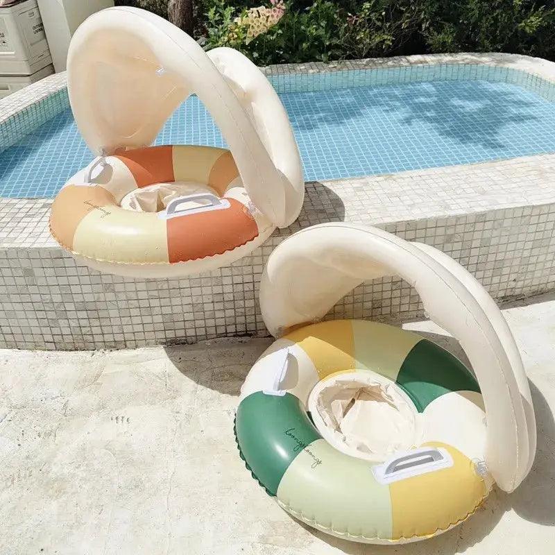  Baby Swim Float With Adjustable Sun Canopy For Comfort -  ToylandEU™