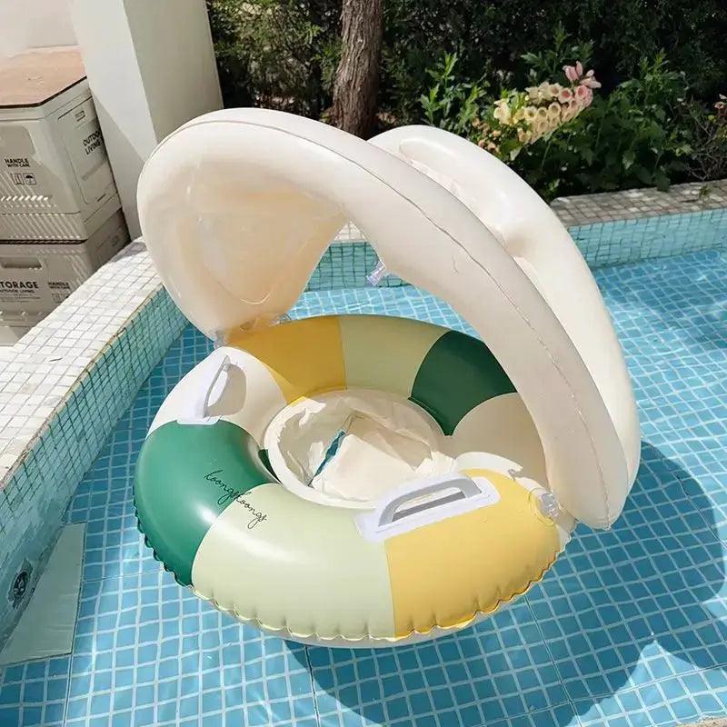  Baby Swim Float With Adjustable Sun Canopy For Comfort -  ToylandEU™