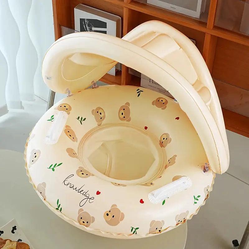  Baby Swim Float With Adjustable Sun Canopy For Comfort -  ToylandEU™