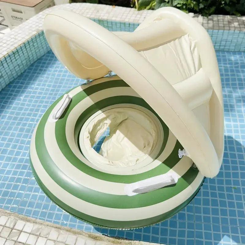  Baby Swim Float With Adjustable Sun Canopy For Comfort -  ToylandEU™