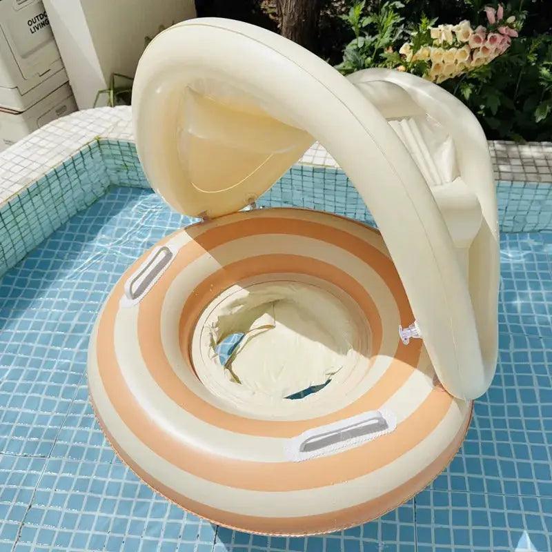  Baby Swim Float With Adjustable Sun Canopy For Comfort -  ToylandEU™