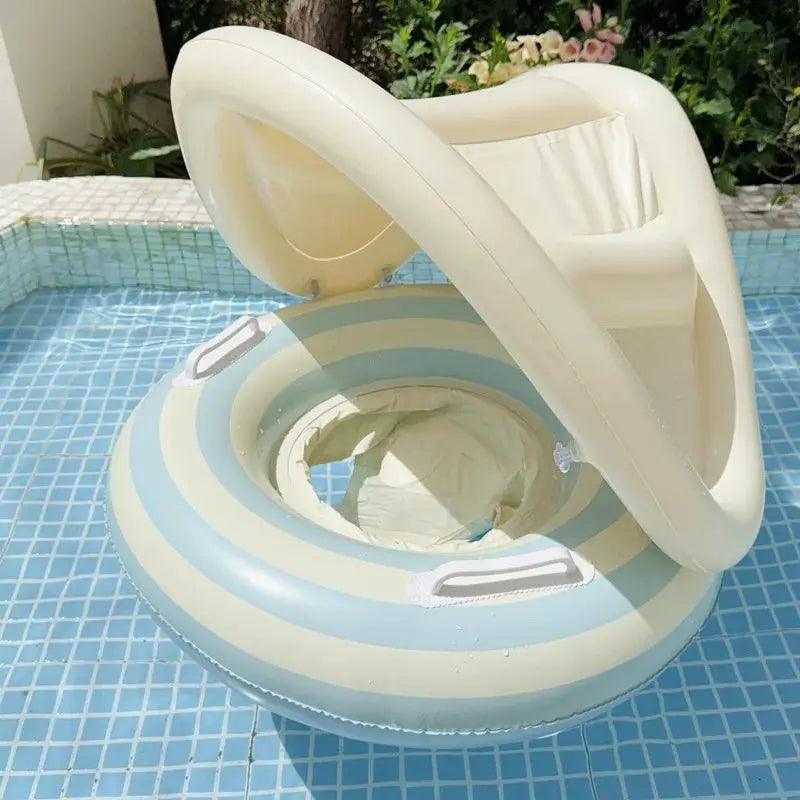  Baby Swim Float With Adjustable Sun Canopy For Comfort -  ToylandEU™