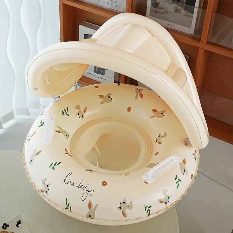  Baby Swim Float With Adjustable Sun Canopy For Comfort -  ToylandEU™