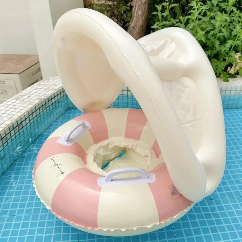  Baby Swim Float With Adjustable Sun Canopy For Comfort -  ToylandEU™