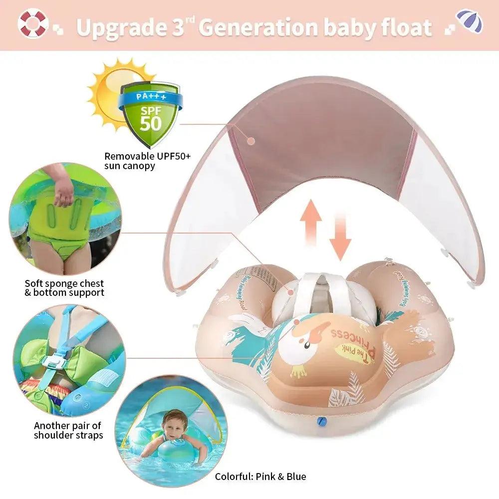  Baby Swim Float With Sun Canopy For Extra Stability -  ToylandEU™