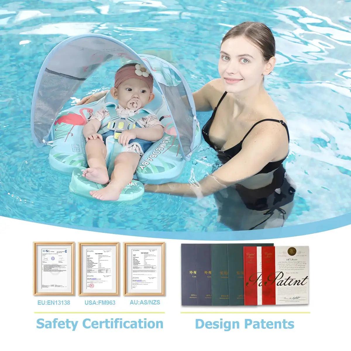 Mambobaby Gentle Skin Safe Baby Swimming Ring With Canopy -  ToylandEU™
