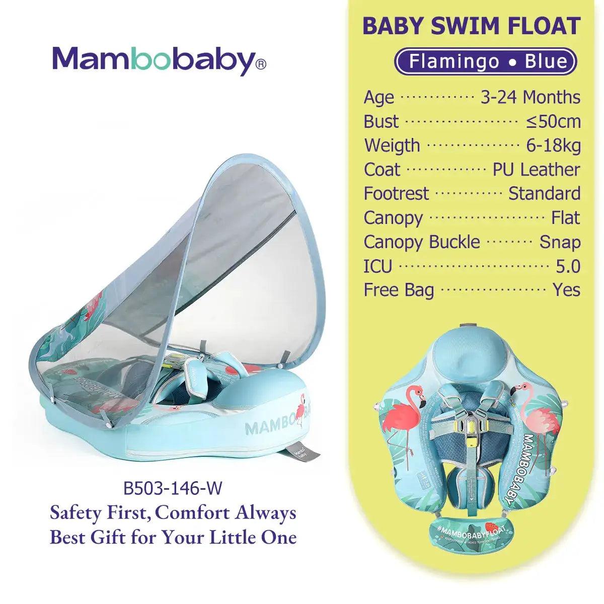  Mambobaby Gentle Skin Safe Baby Swimming Ring With Canopy -  ToylandEU™